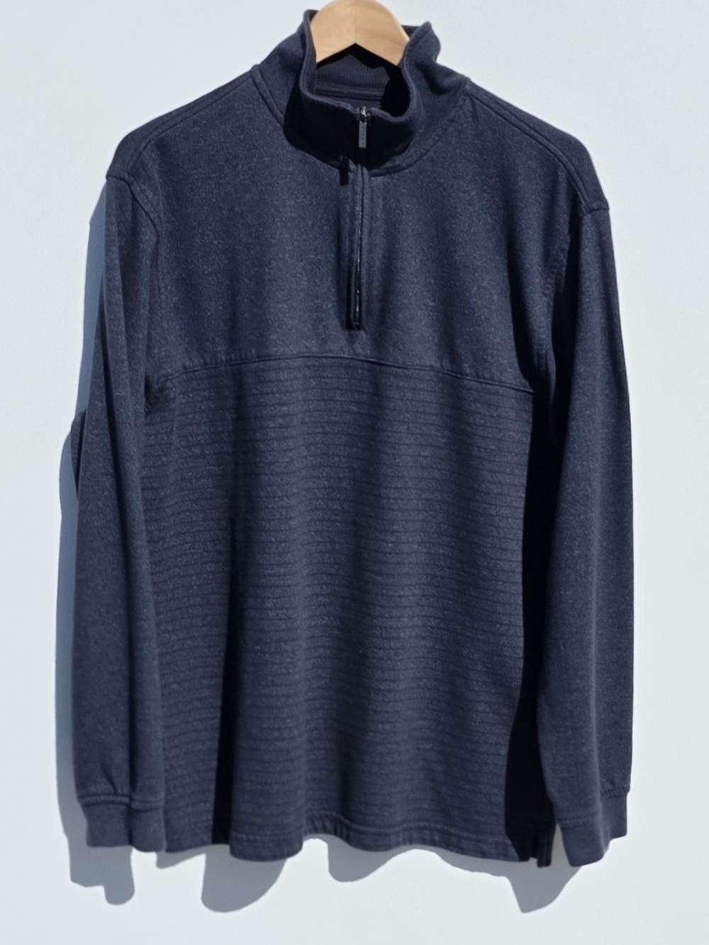 Van Heusen L Men's Navy Quarter-Zip Sweater